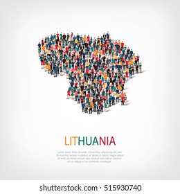 people map country lithuania vector