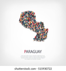 people map country Paraguay vector