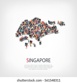 people map country Singapore vector