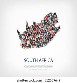 People Map Country South Africa Vector