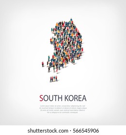 la gente mapea el país vector de Corea del Sur