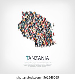 people map country Tanzania vector