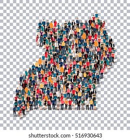 people map country Uganda vector
