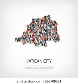 people map country Vatican City vector