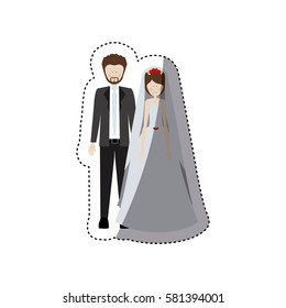 people married couple icon image, vector illustration