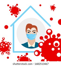 People with mask to protect them from Corona virus, Ilustration vector graphic of Stop Corona Virus. Vector Illustration