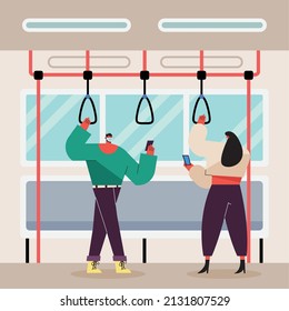 People with masks in train