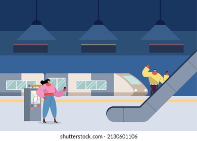 People with masks at train station