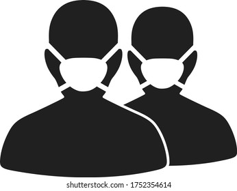 People with Masks vector illustration. A flat illustration iconic design of People with Masks on a white background.