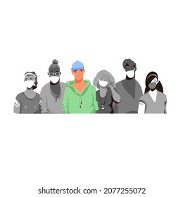 people in masks. the virus pandemic. human protection. vector image