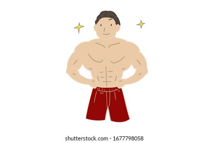 People material: men, bodybuilders, posing