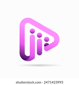 people media play logo, media logo, video logo