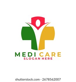 Plantilla de Vector de diseño de logotipo médico de Personas. Diseño de logotipo de personas sanas