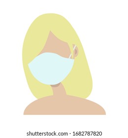 People in a medical mask.Protection against viruses during a coronavirus pandemic.Flat illustration style.Vector illustration