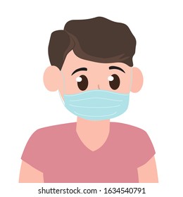 People in medical masks. Flu protection. Prevention of infectious diseases. Vector illustration for design.