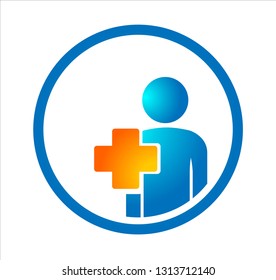 People medical sign in circle vector logo