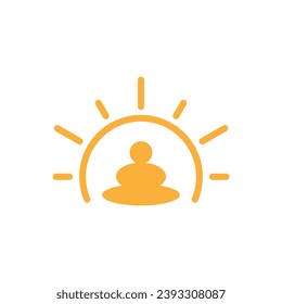 People meditation symbol logo icon vector