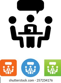 People Meeting Around A Table Icon