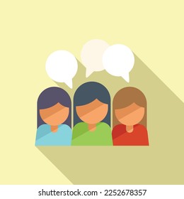 Gente que conoce un vector plano de icono. Foro en línea. Web digital