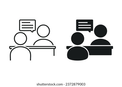 Encuentro de personas, entrevista. Vector de ilustración