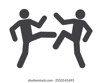 people men two person fight martial arts icon