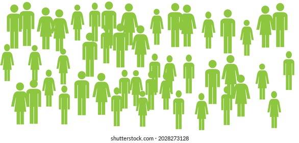 people, men and women pictogram isolated on a white background, find your destiny, crowd, human figures