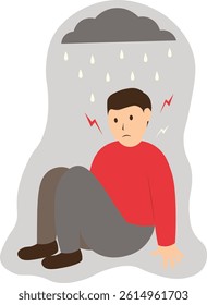 People Mental Disorder Illustration in Flat Cartoon Design. Vector Character.
