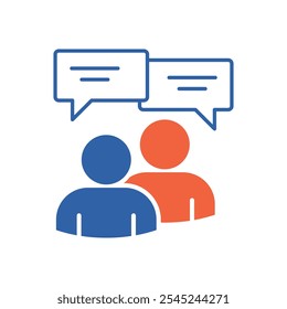 Icono de mensaje de la gente Ilustración de diseño de Vector plano aislado fondo blanco