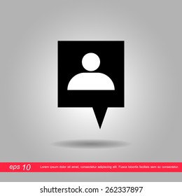 people message icon vector illustration eps10 on grey background