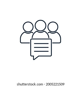 People, message. Public awareness concept, general chat. Vector icon isolated on white background. 