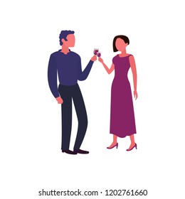 People met at the bar and drink wine and enjoy the evening