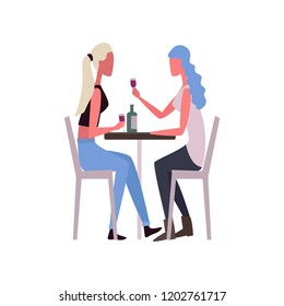 People met at the bar and drink wine and enjoy the evening