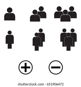 People minimal style Icon vector Eps10 set .