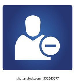 people with minus button on blue background