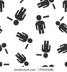 People with minus icon in flat style. Staff vector collection illustration on white isolated background. Human seamless pattern business concept.