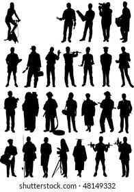  people mix silhouette vector