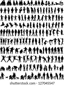 People Mix Silhouettes, vector work