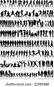 People Mix  Silhouettes, vector work