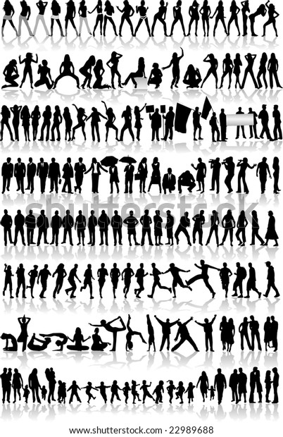 People Mix Silhouettes Vector Work Stock Vector (Royalty Free) 22989688