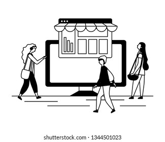 people with mobile online shopping