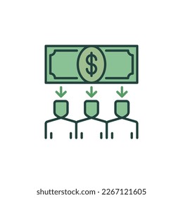 People and Money Banknote vector Bribery concept colored icon or logo element