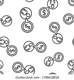 People with money icon in flat style. Investor vector illustration on white isolated background. Businessman seamless pattern business concept.
