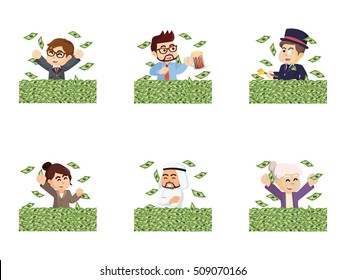 people with a lot money set