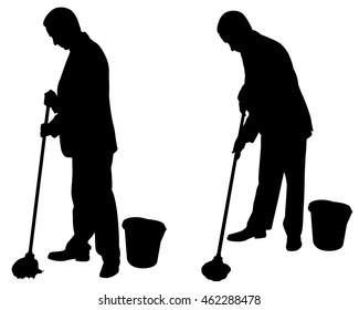 people mopping the floor