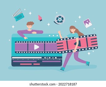 people motion design creating video