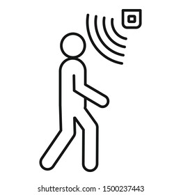 People motion sensor icon. Outline people motion sensor vector icon for web design isolated on white background
