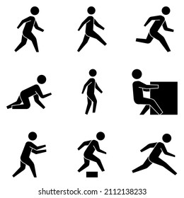 people movement illustration set with modern style