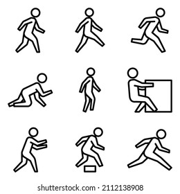 people movement illustration set with modern style