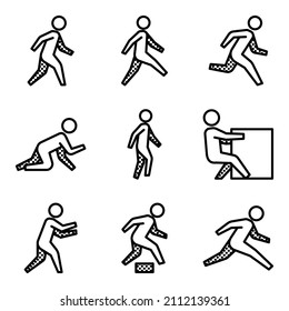 people movement illustration set with modern style