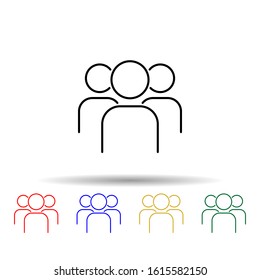 people multi color style icon. Simple thin line, outline vector of web icons for ui and ux, website or mobile application